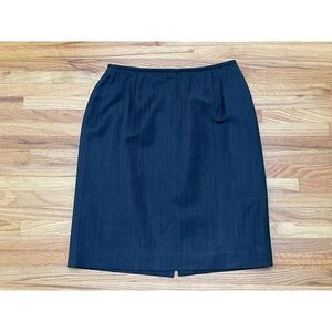 Lauren Ralph Lauren Women’s 10 Navy Blue 100% Wool Skirt Straight Classic Work